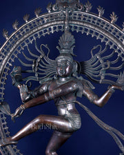 Handcrafted Brass Nataraja Statue - Height 36" Chola Black tone