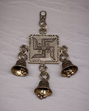 Pure Brass Small Swastik Wall Hanging - Lightweight 6.5"