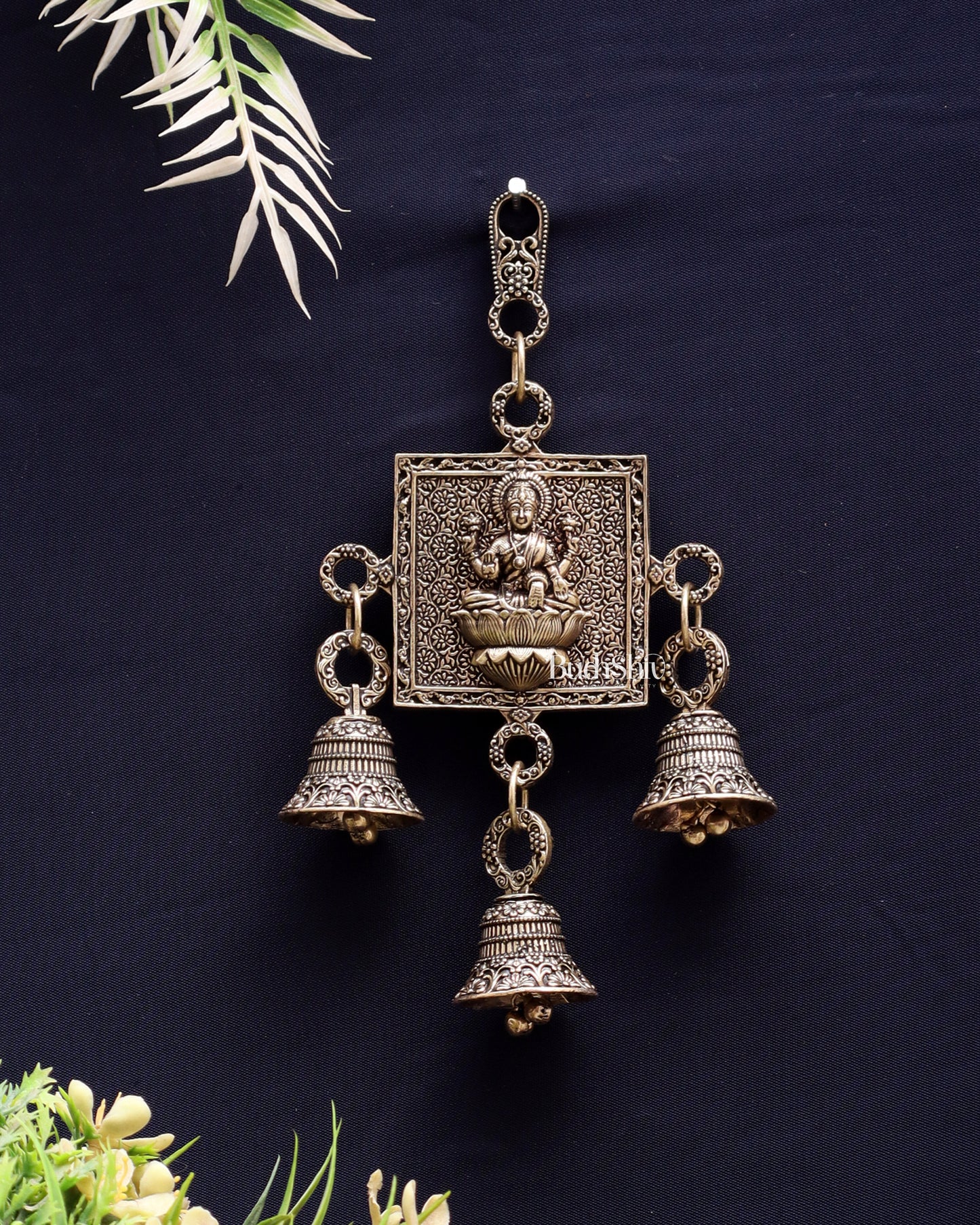 Pure Brass Small Lakshmi Wall Hanging - Lightweight 6.5"
