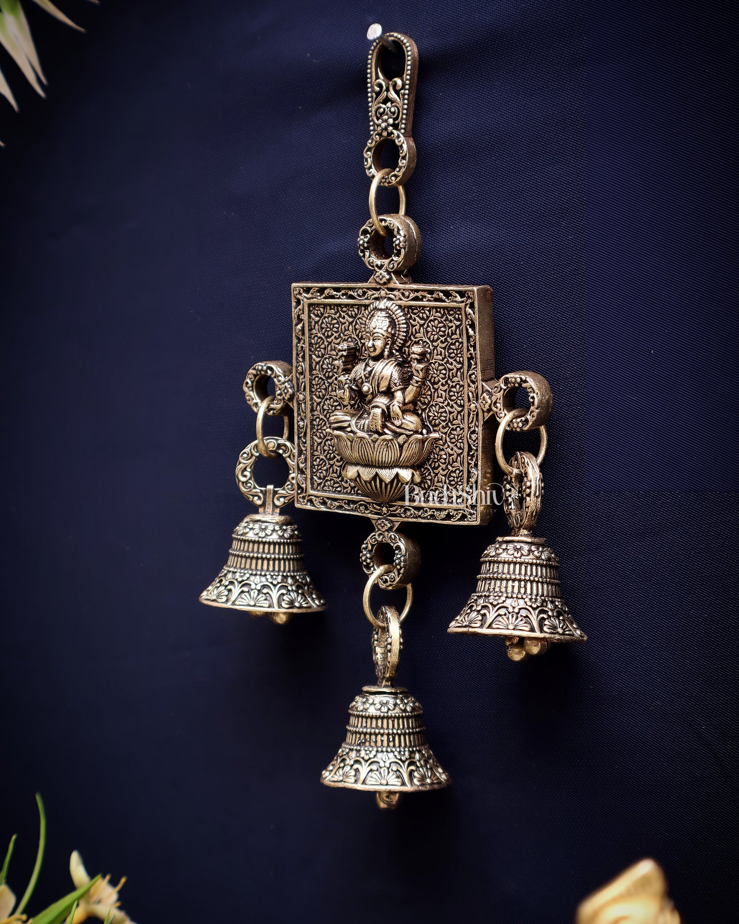 Pure Brass Small Lakshmi Wall Hanging - Lightweight 6.5"