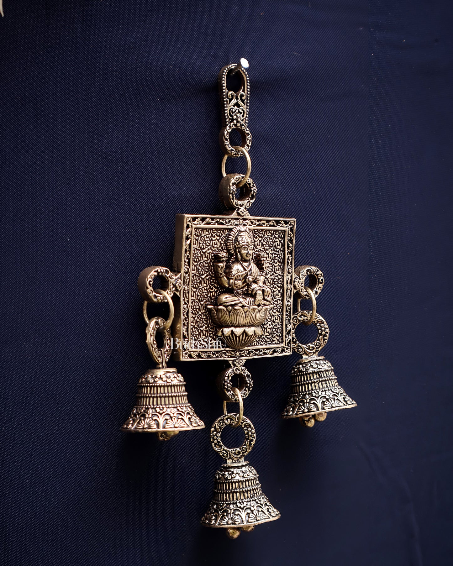 Pure Brass Small Lakshmi Wall Hanging - Lightweight 6.5"