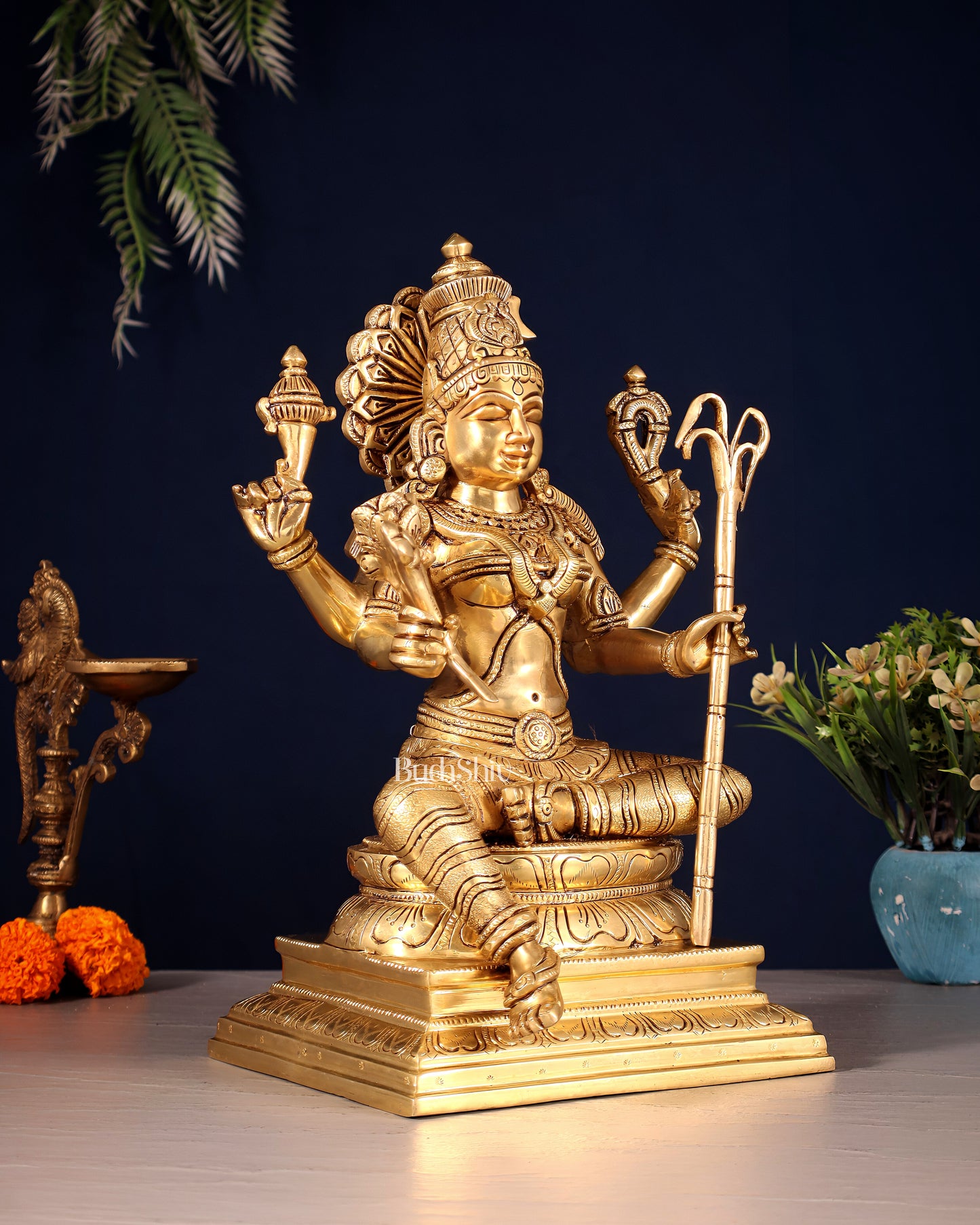 Brass Lalita Devi Idol – Rajarajeshwari Superfine Carvings | 12 inch