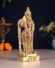 Pure Brass Murugan Swamy Kartikeya Idol – 7" Superfine Carvings