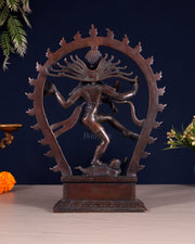 Chola Style Brass Nataraja Statue – Vintage Tone | 12"
