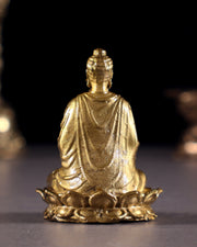 Pure Bronze Panchaloha Lord Buddha Miniature Idol in Meditation – 1.5"