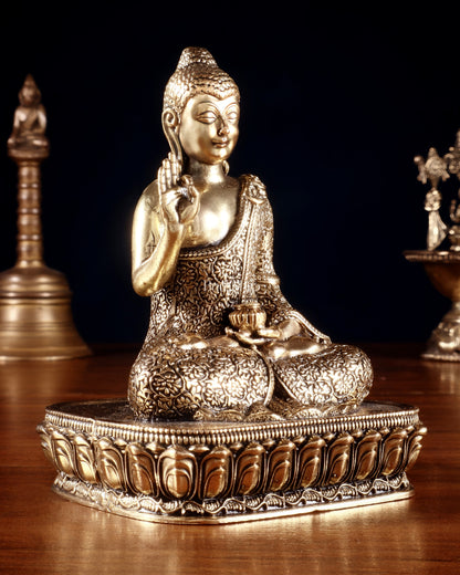 Pure Superfine Brass Blessing Buddha Idol 4"