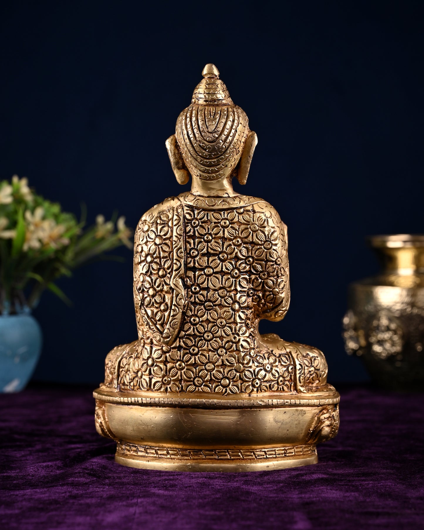Brass Buddha Idol in Abhaya Mudra – 8"