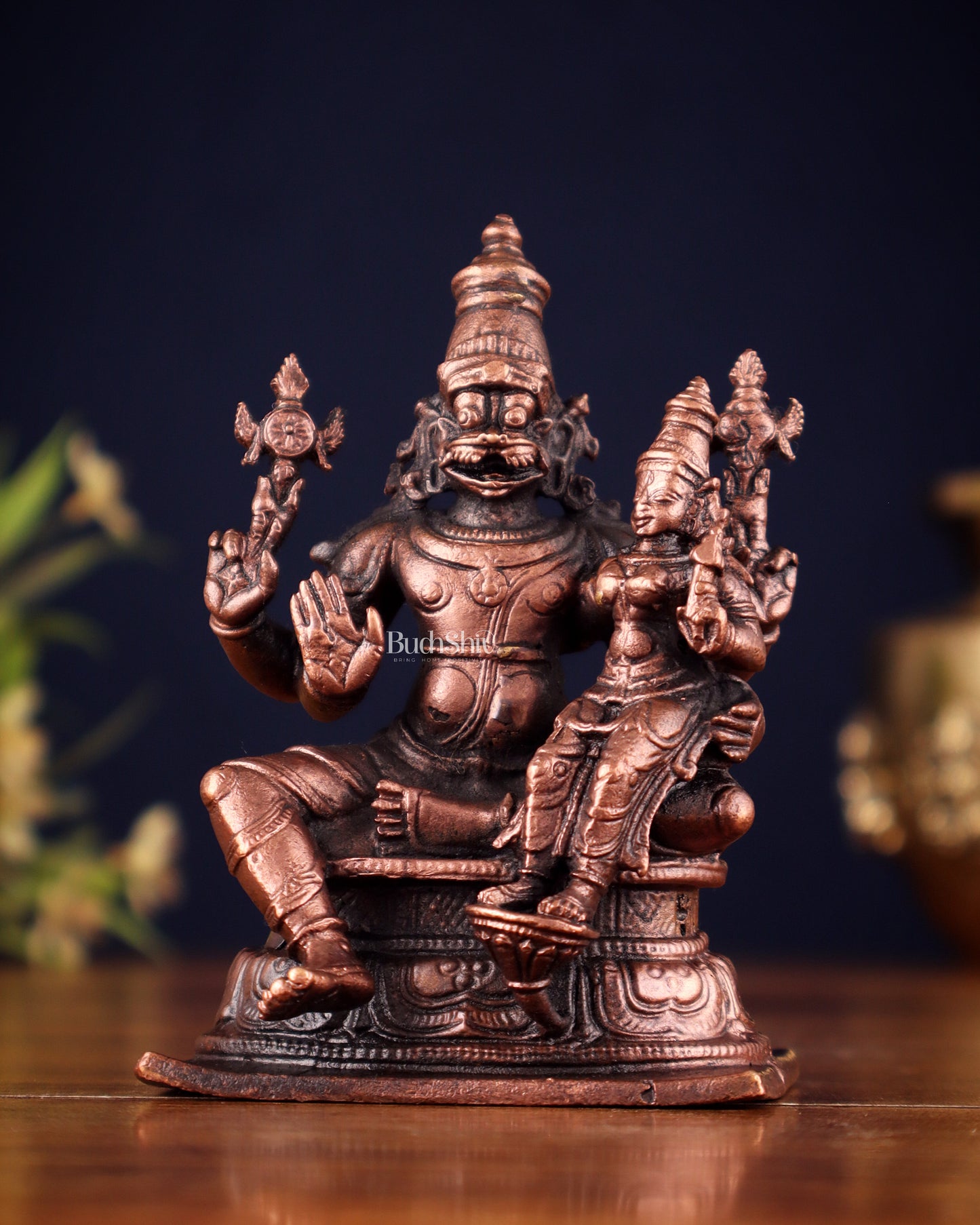 Pure Copper Lakshmi Narasimha Swamy Idol 4.5"