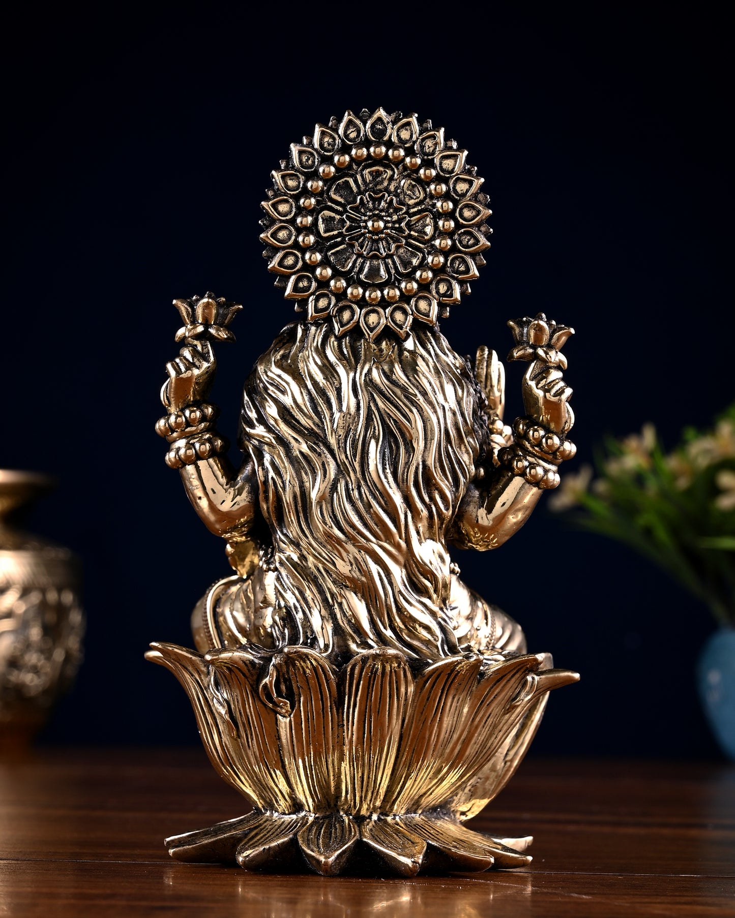 Brass Superfine Ganesha Lakshmi Idol Pair – 7 Inch