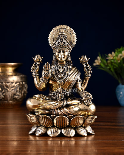 Brass Superfine Ganesha Lakshmi Idol Pair – 7 Inch