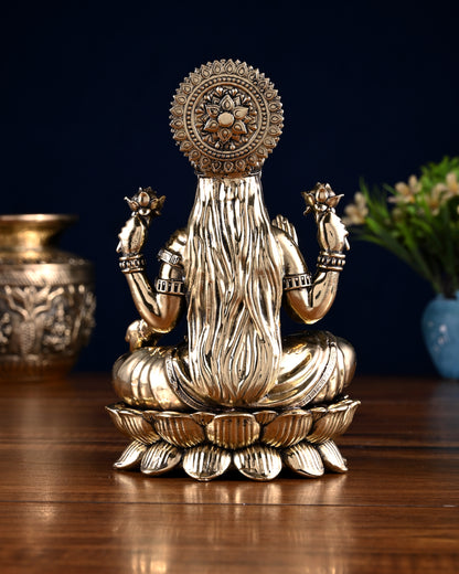 Brass Superfine Ganesha Lakshmi Idol Pair – 7 Inch