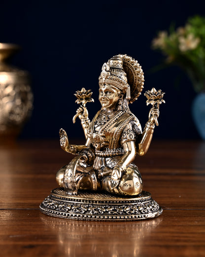 Brass Ganesha Lakshmi Idol Pair – 3.5 Inch