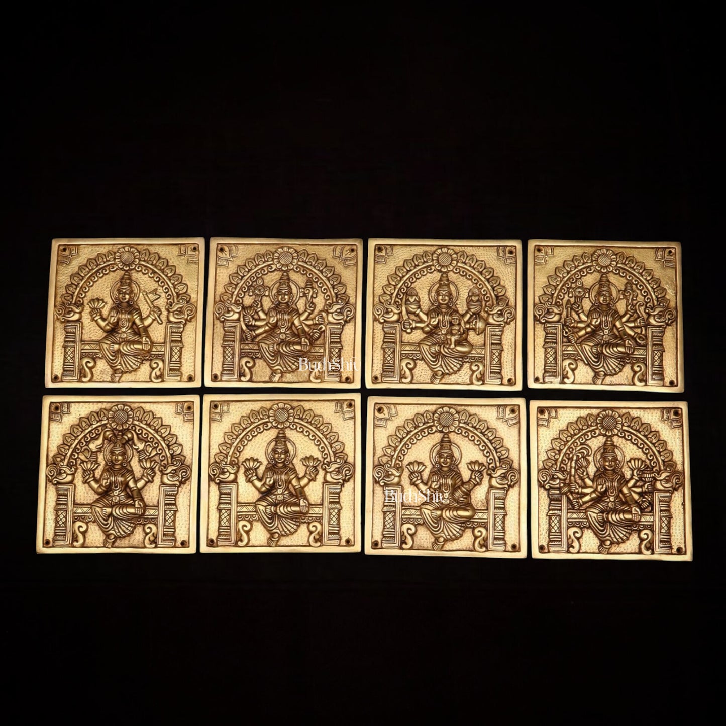 Pure Brass Ashtalakshmi Wall Hangings – Large Set 8.5"