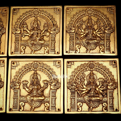 Pure Brass Ashtalakshmi Wall Hangings – Large Set 8.5"