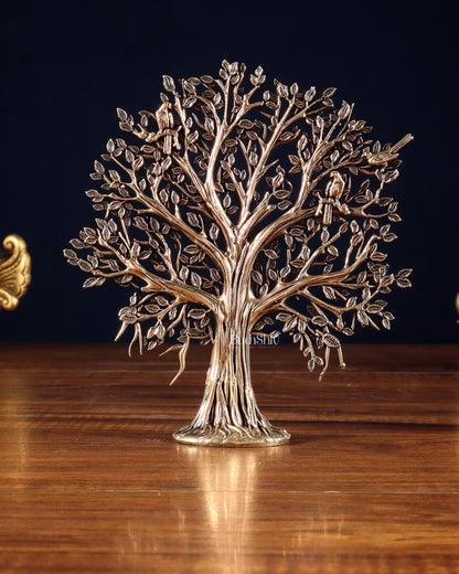 Pure Brass Kalpavriksha Tree Showpiece – 6"