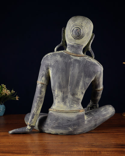 Brass Large seated Parvati – Tibetan Style, 19 Inch