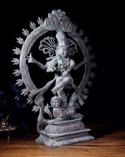Handcrafted Bronze Nataraja – Dancing Shiva Vintage Indonesian Sculpture 22"