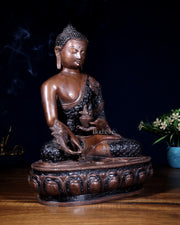 Pure Brass Tibetan Buddha medicine Statue - 13.5" Height