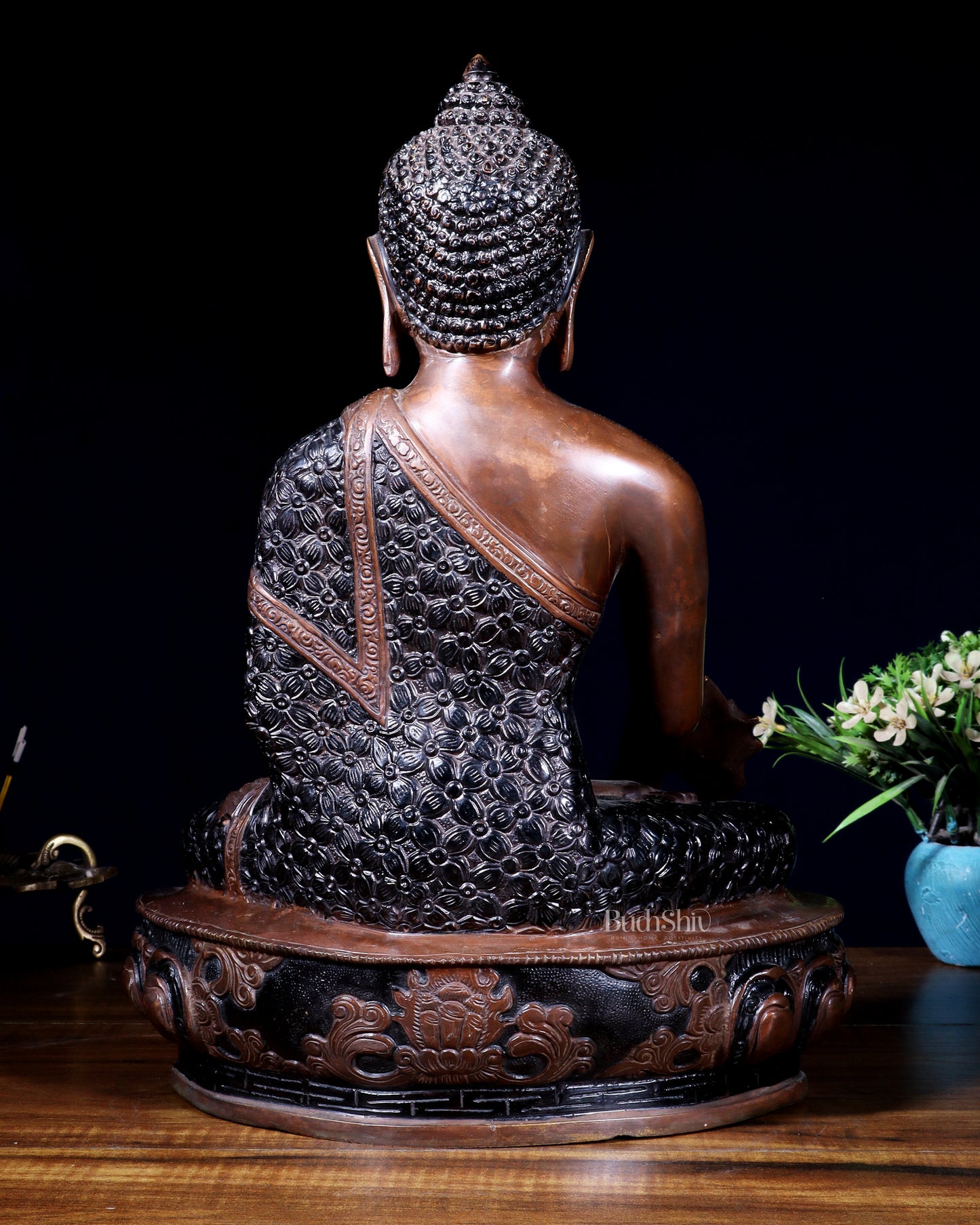 Pure Brass Tibetan Buddha medicine Statue - 13.5" Height