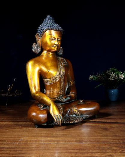 Brass Buddha Statue | 14 inch