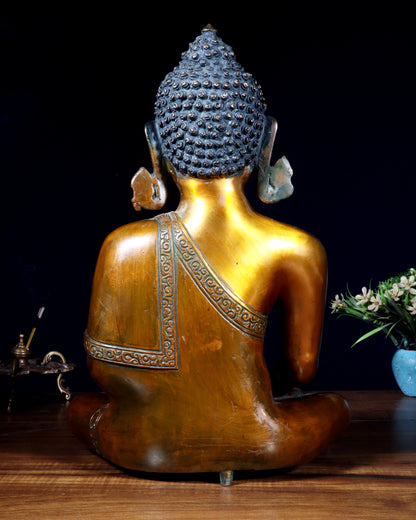 Brass Buddha Statue | 14 inch