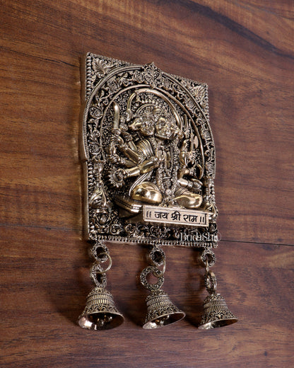 Brass Superfine Panchmukhi Hanuman Wall Hanging with Jai Shri Ram Carvings
