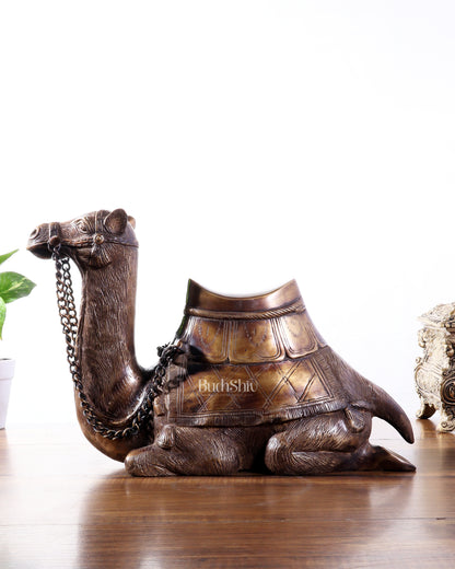 Pure Brass Seated Camel Statue – Vastu Approved Décor for Home or Office