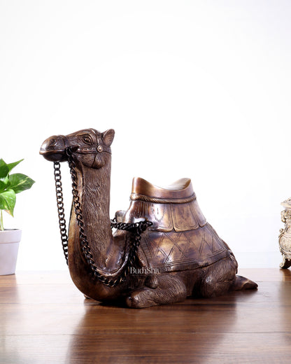 Pure Brass Seated Camel Statue – Vastu Approved Décor for Home or Office
