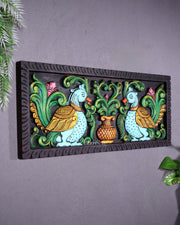 Premium Wood Annam Pakshmi Wall Hanging Panel – Hand-Painted 24 inch wide
