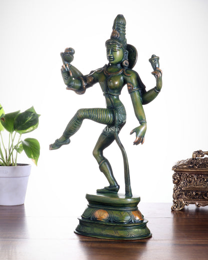 Pure Brass Dancing Ardhanarishwara Idol - 15"
