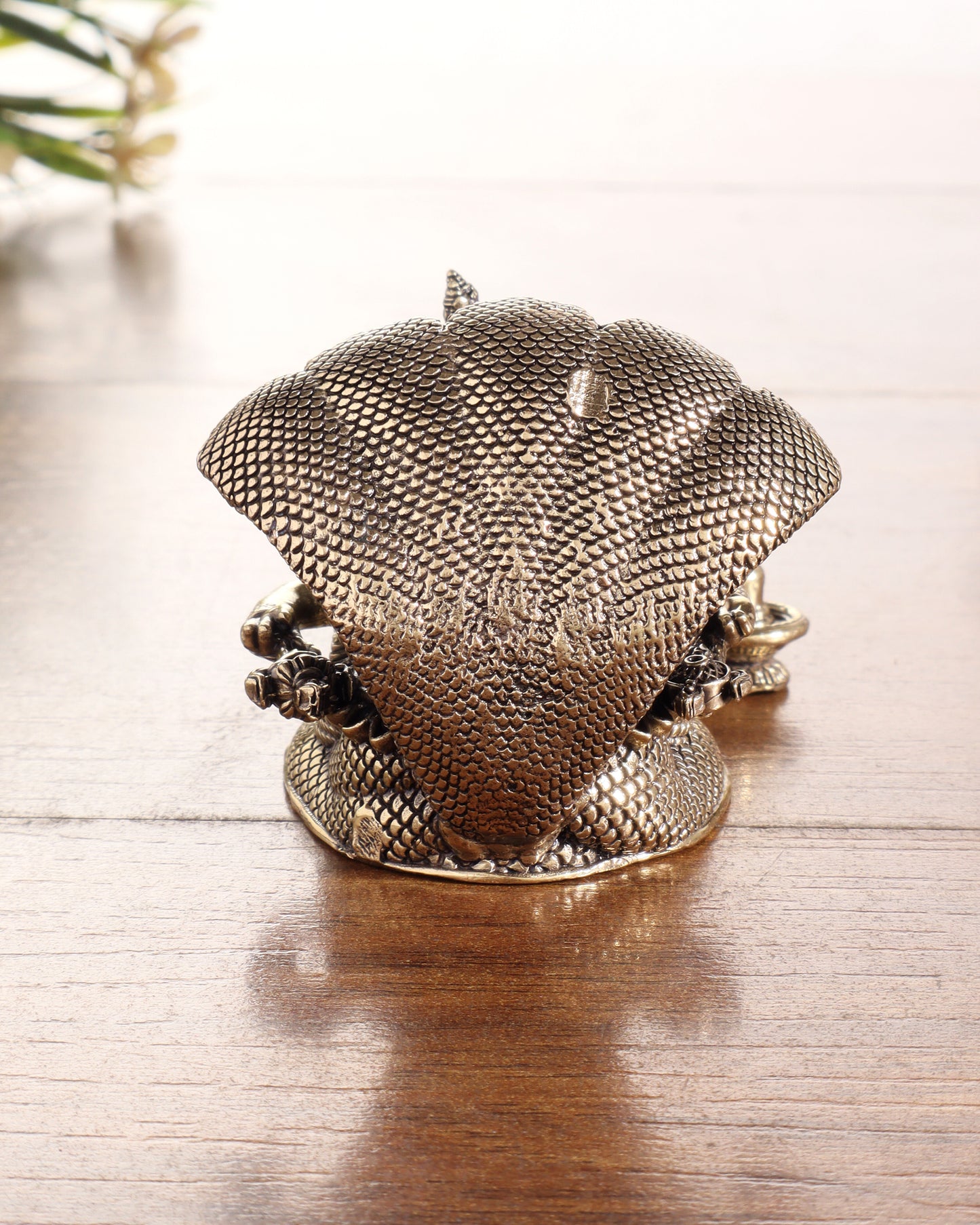 Pure Brass Padmanabhan Swamy Idol with Brahma & Shiva Lingam 4"