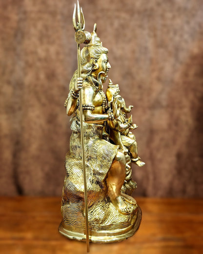 Pure Brass Shiva Parivar Statue - 28" large size