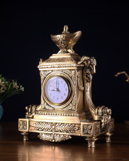 Vintage Brass Victorian Table Clock 10.2 inch