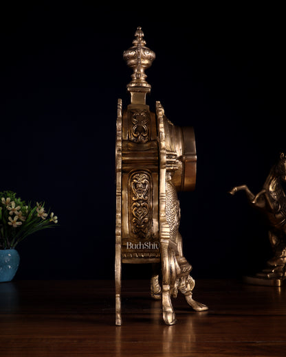 Vintage Brass Victorian Table Clock | 14”