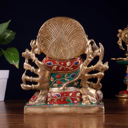 Pure Brass Panchmukhi Hanuman Statue 7.5 Inch stonework