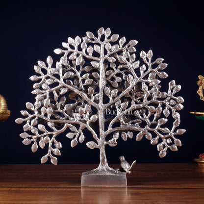 Brass Kalpavriksha tree for tables 11" silver plated