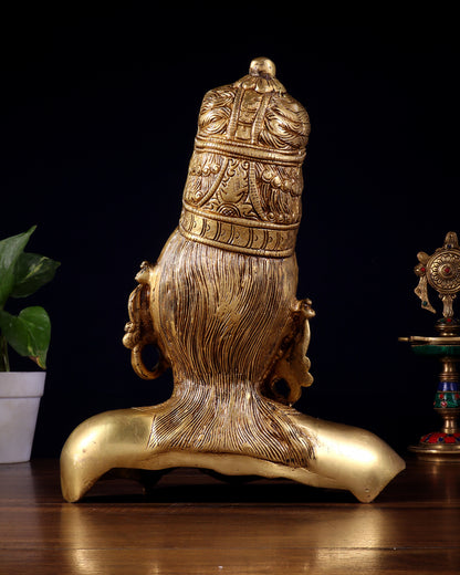Brass Parvati face Bust table accent 12" Butter gold