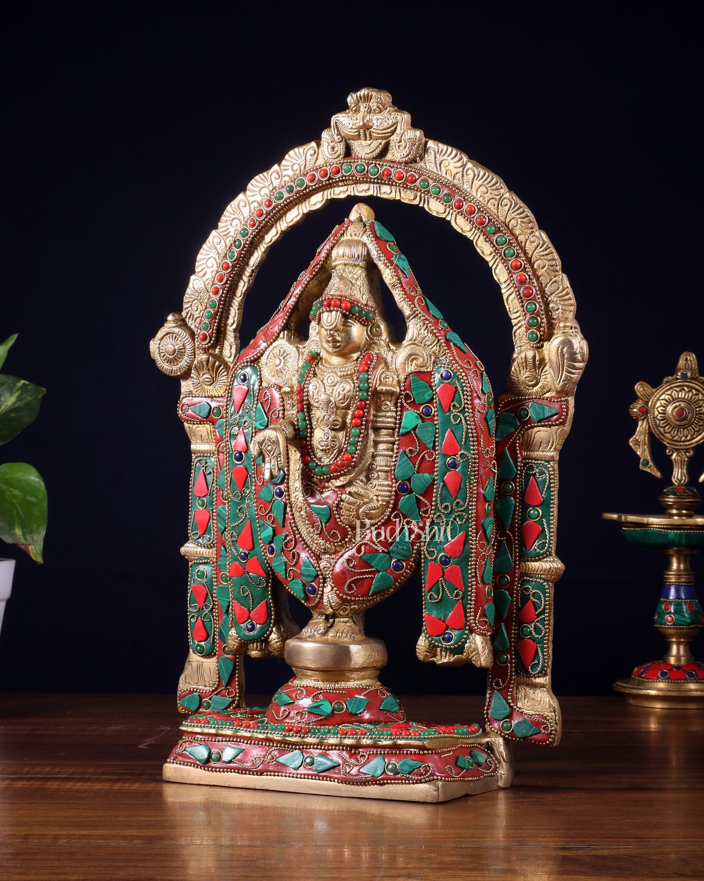 Superfine Brass Tirupati Balaji Lord Venkateshwara Swamy Idol - 13"