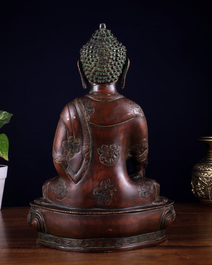 Pure Brass Buddha statue - 12" Height