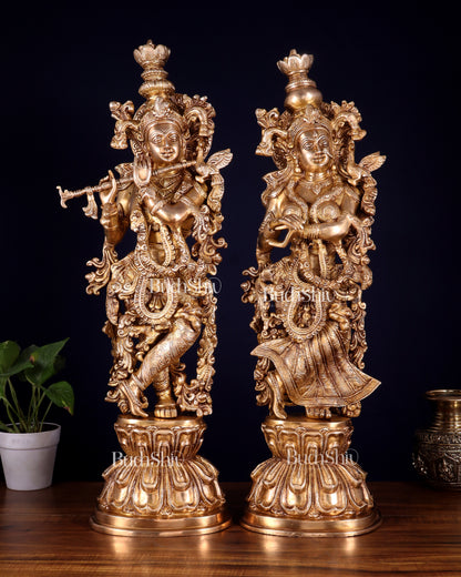 Brass Radha Krishna Idol 25 inch