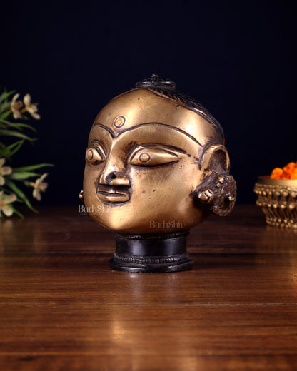 Pure Brass Gauri Face – Vintage Finish, 4.5"