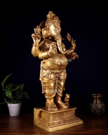 Brass Standing Ganesha Darshana Murthy – 27 Inch