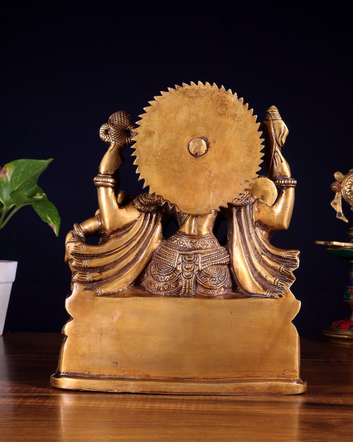 Pure Brass Goddess Parvati with Baby Ganesha Statue – 9 Inches