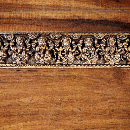 Vintage Brass Ashtalakshmi Wall Panel 10.8 inch wide