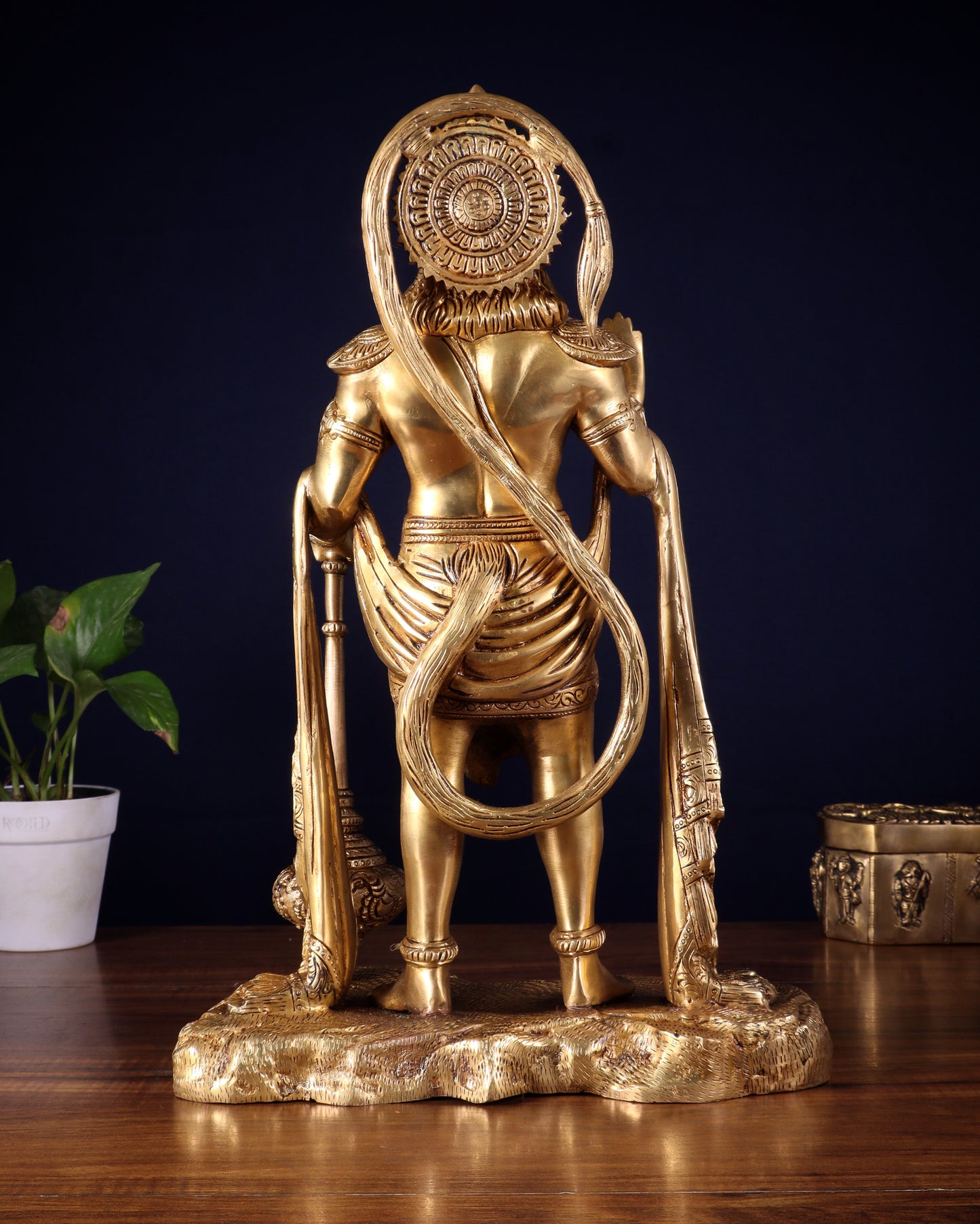 Pure Brass Standing Hanuman Statue - 18 inch