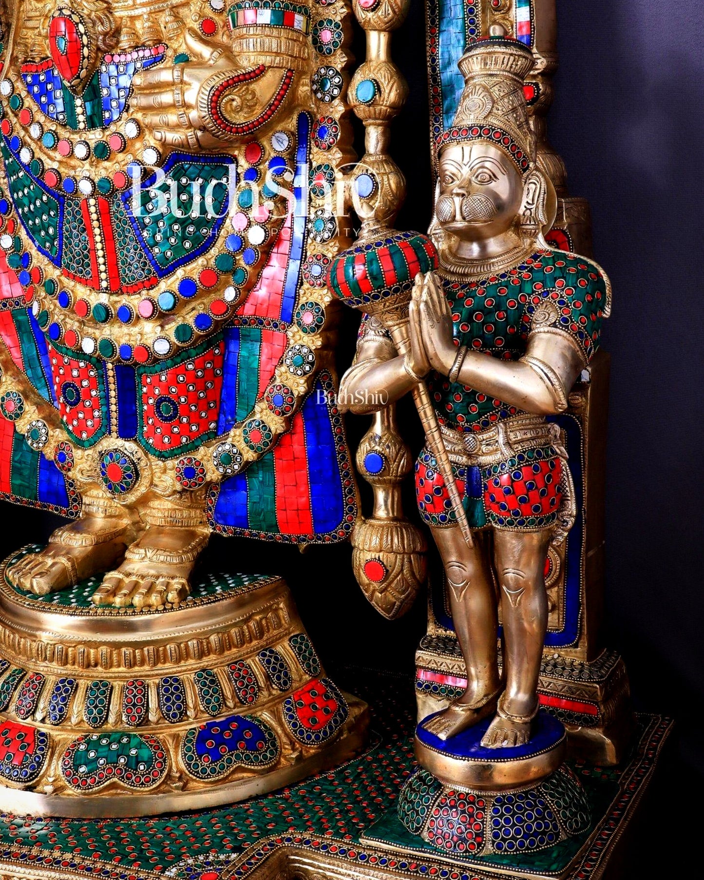 Large Brass Tirupati Balaji Sculpture 60" Lord Venkateshwara darbar