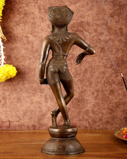 Pure Brass Chola-Style vrishava vahan Shiva Statue – Shirastraka Turban Design 15 inch