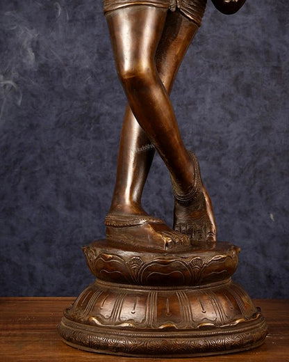 Pure Brass Shiva as Vrishabhavahana Statue 22.5"