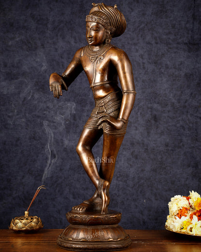 Pure Brass Shiva as Vrishabhavahana Statue 22.5"
