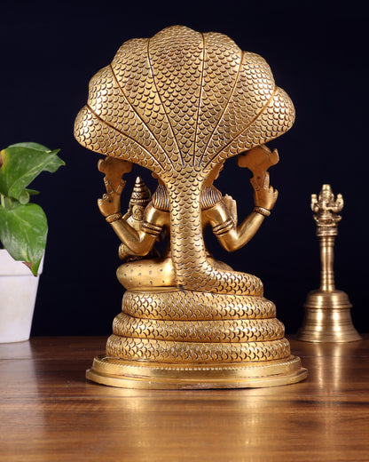 Brass Narasimha Lakshmi idol 10 inch